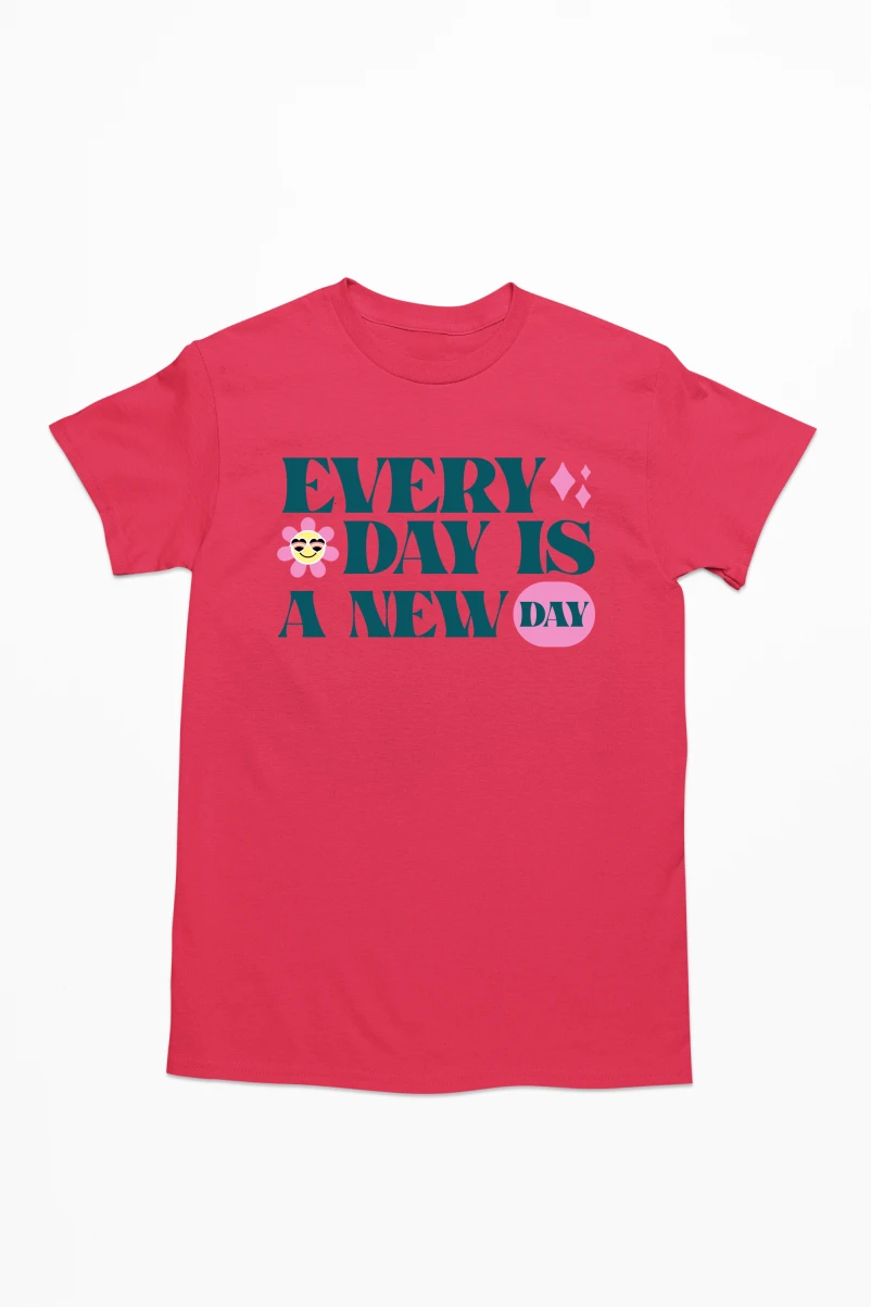 Every Day Is A New Day Men's Tshirt (Red, S)