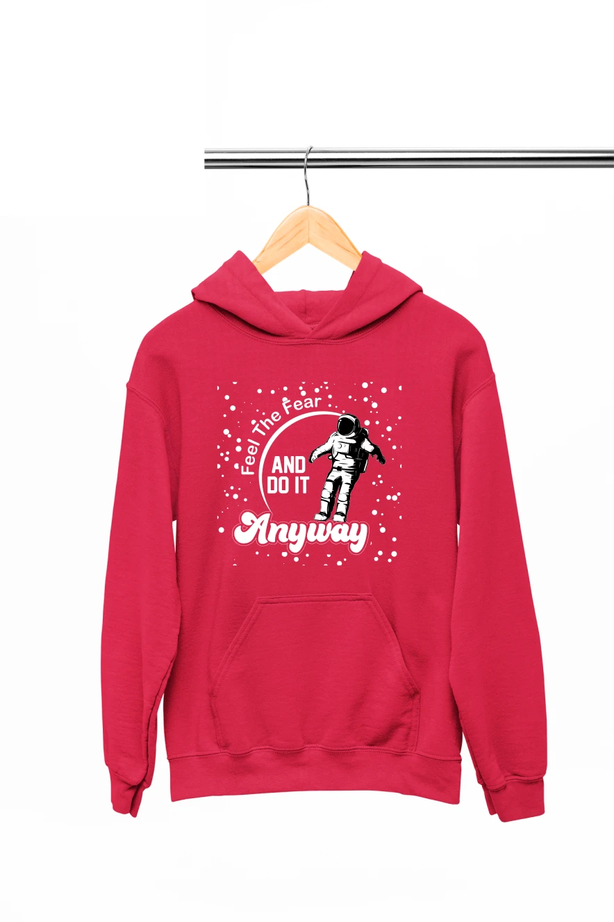 Feel The Fear and Do It Anyway Hoodie (Red, S)
