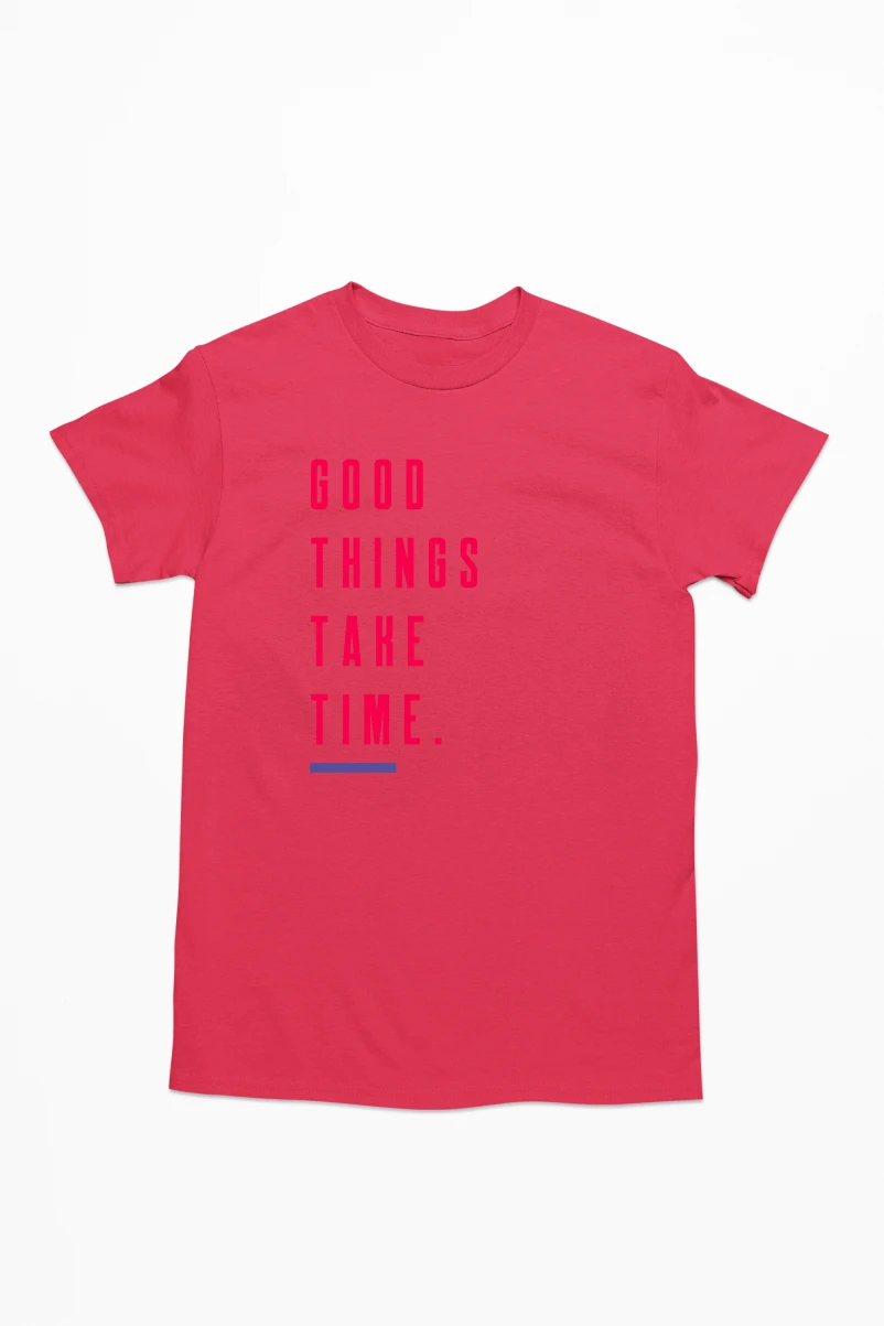 Good Things Take Time Men's Tshirt (Red, S)