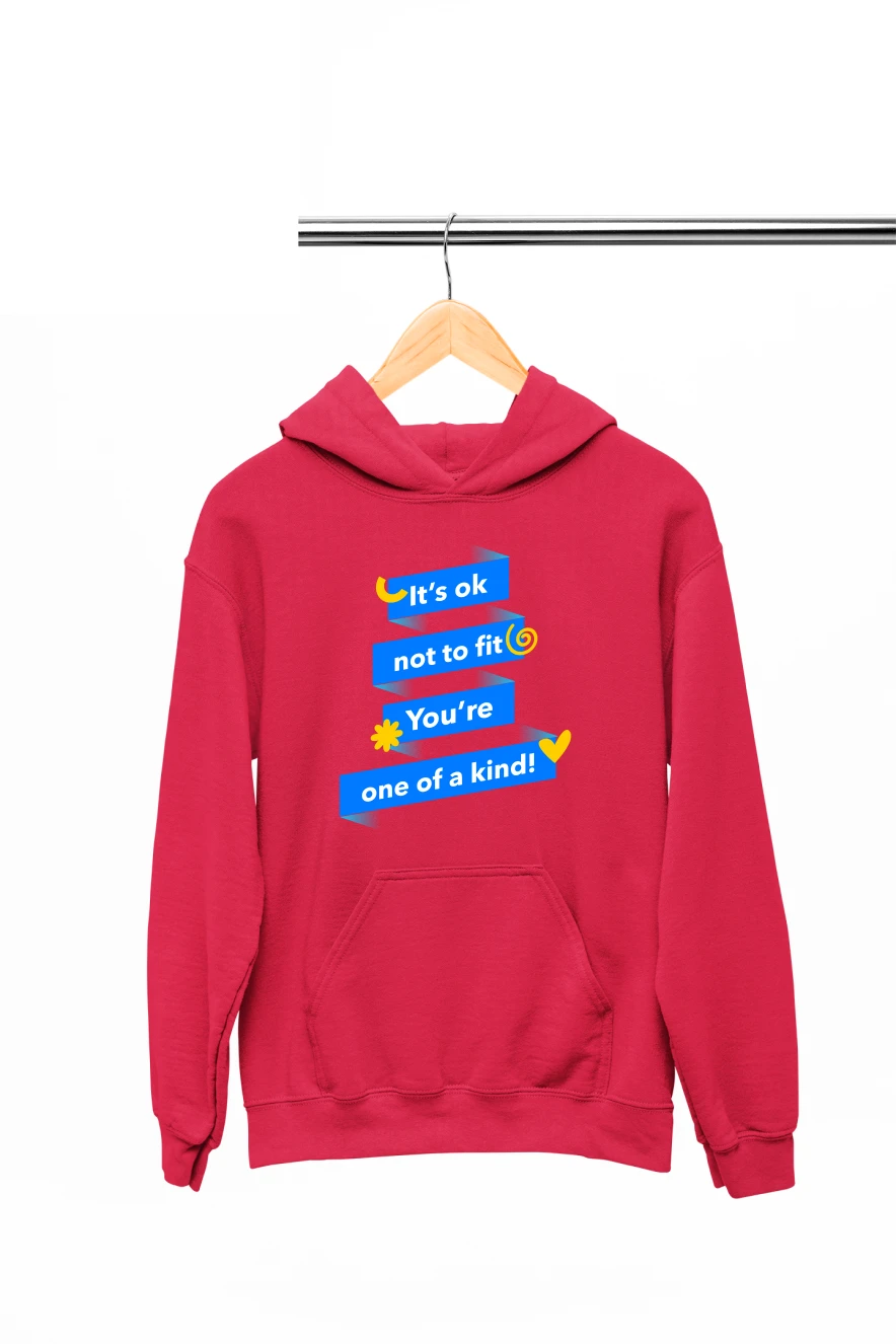 It's Ok Not to Fit You're One of a Kind Hoodie (Red, S)