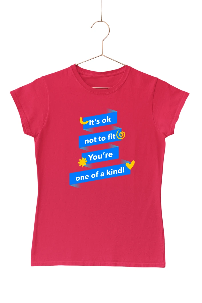 It's Ok Not to Fit You're One of a Kind Women's Tshirt (Red, S)