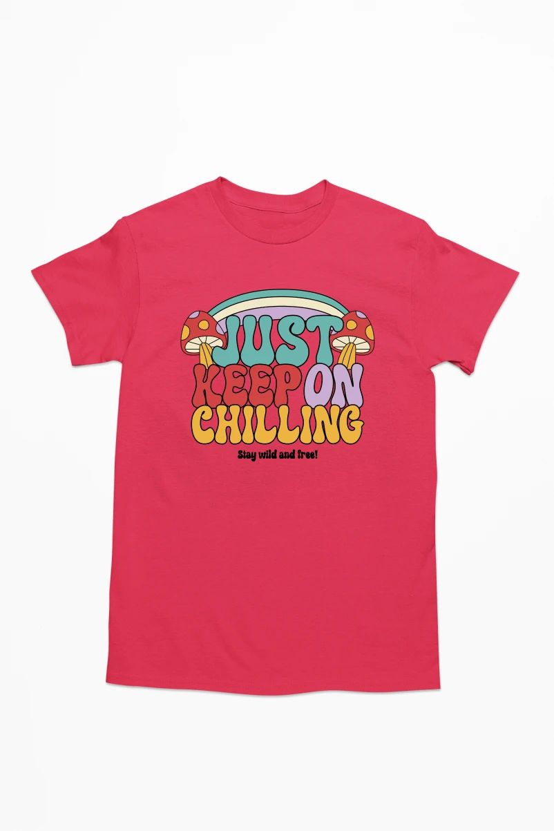 Just Keep on Chilling Men's Tshirt (Red, S)