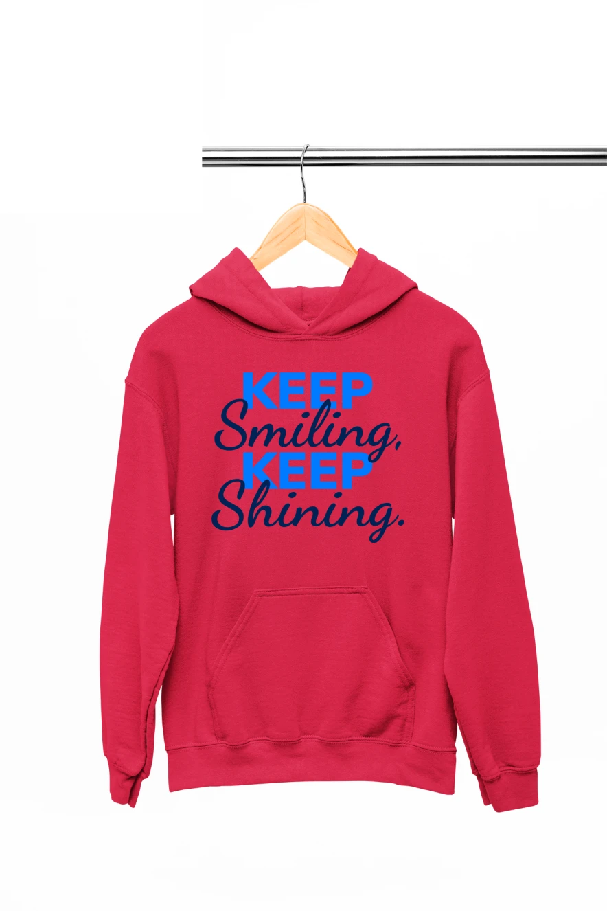 Keep Smiling Keep Shining v2 Hoodie (Red, S)