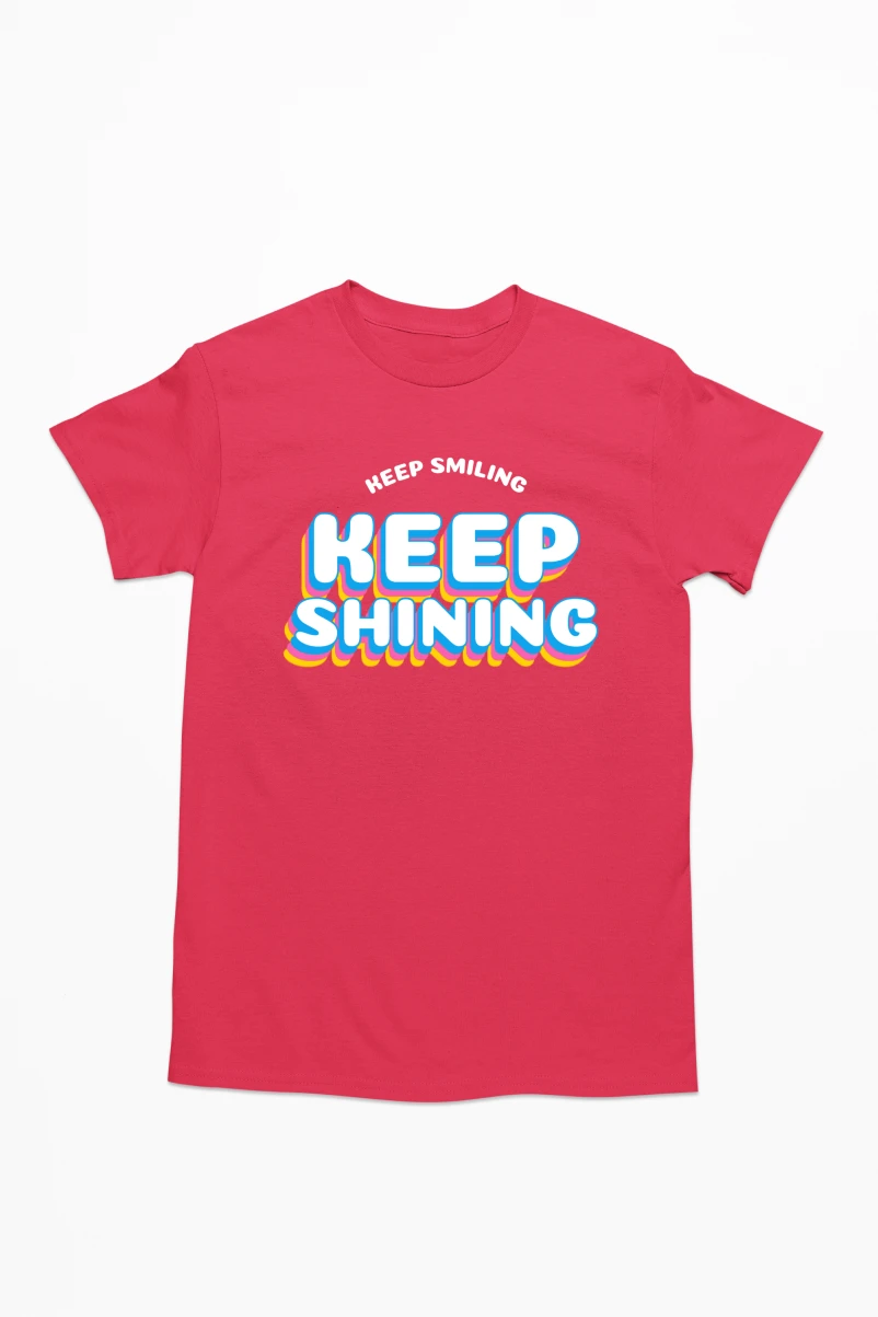 Keep Smiling Keep Shining Men's Tshirt (Red, S)