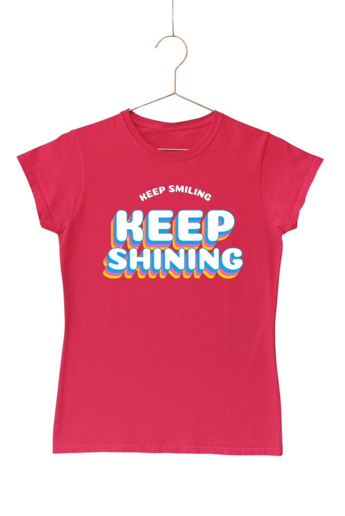 Keep Smiling Keep Shining Women's Tshirt (Red, S)