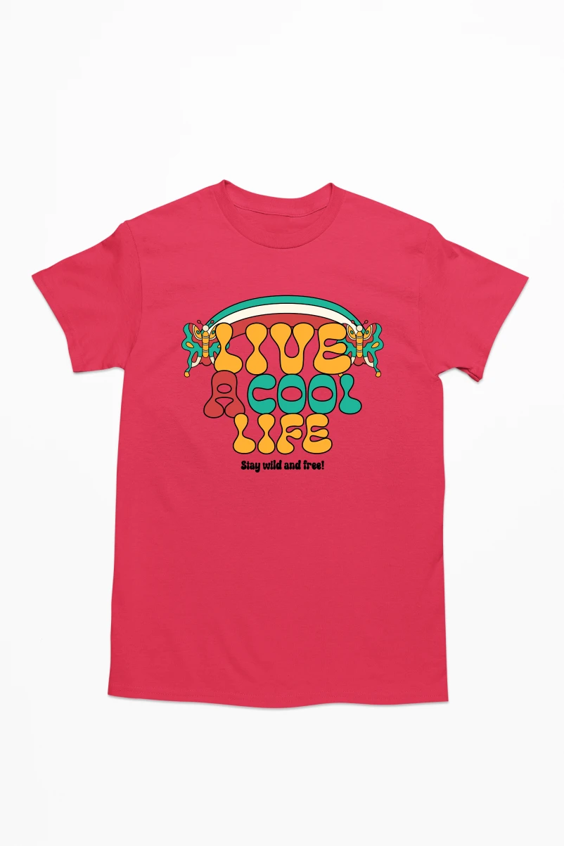 Live a Cool Life Men's Tshirt (Red, S)