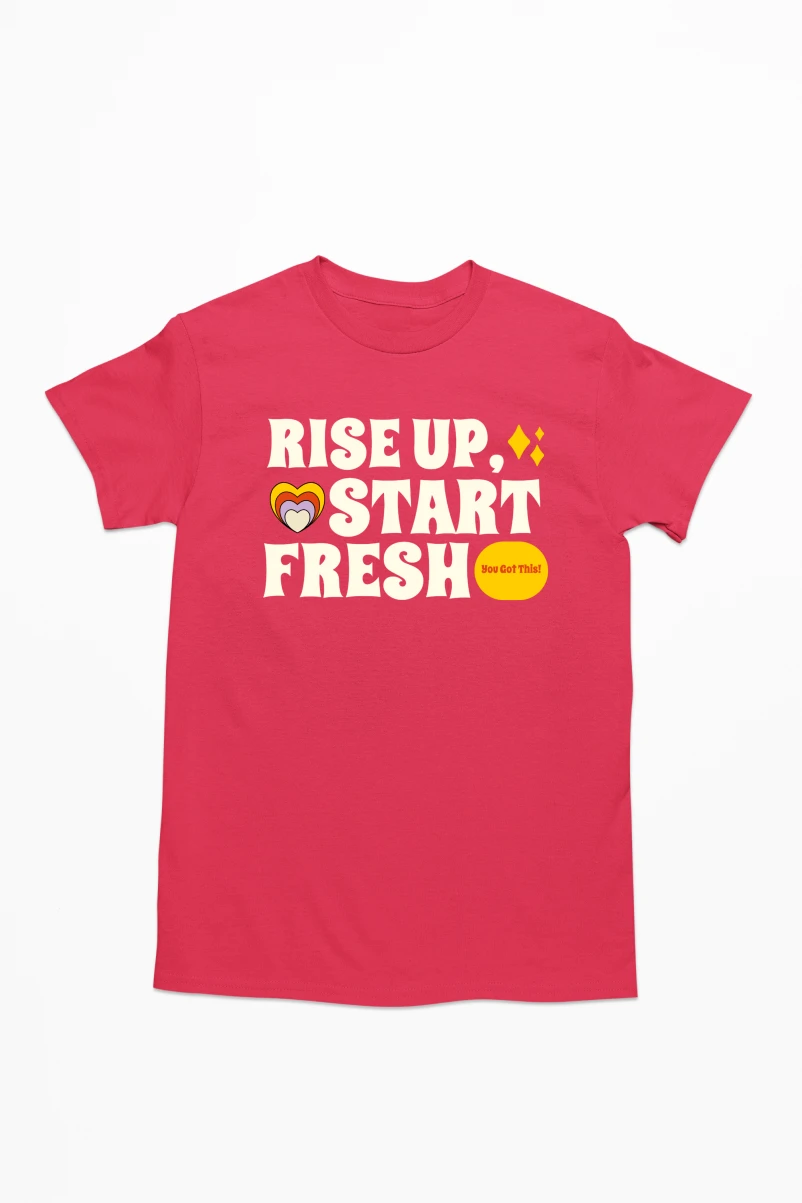 Rise Up Start Fresh Men's Tshirt (Red, S)