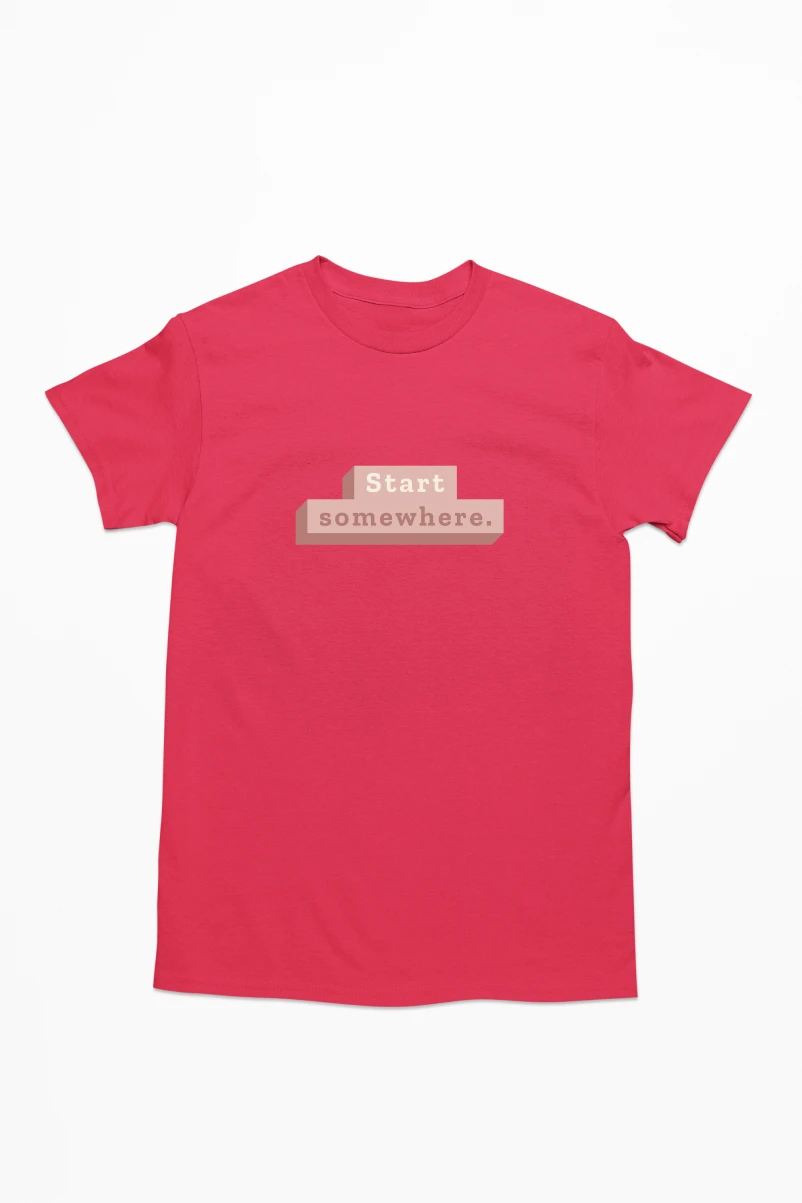 Start Somewhere Men's Tshirt (Red, S)