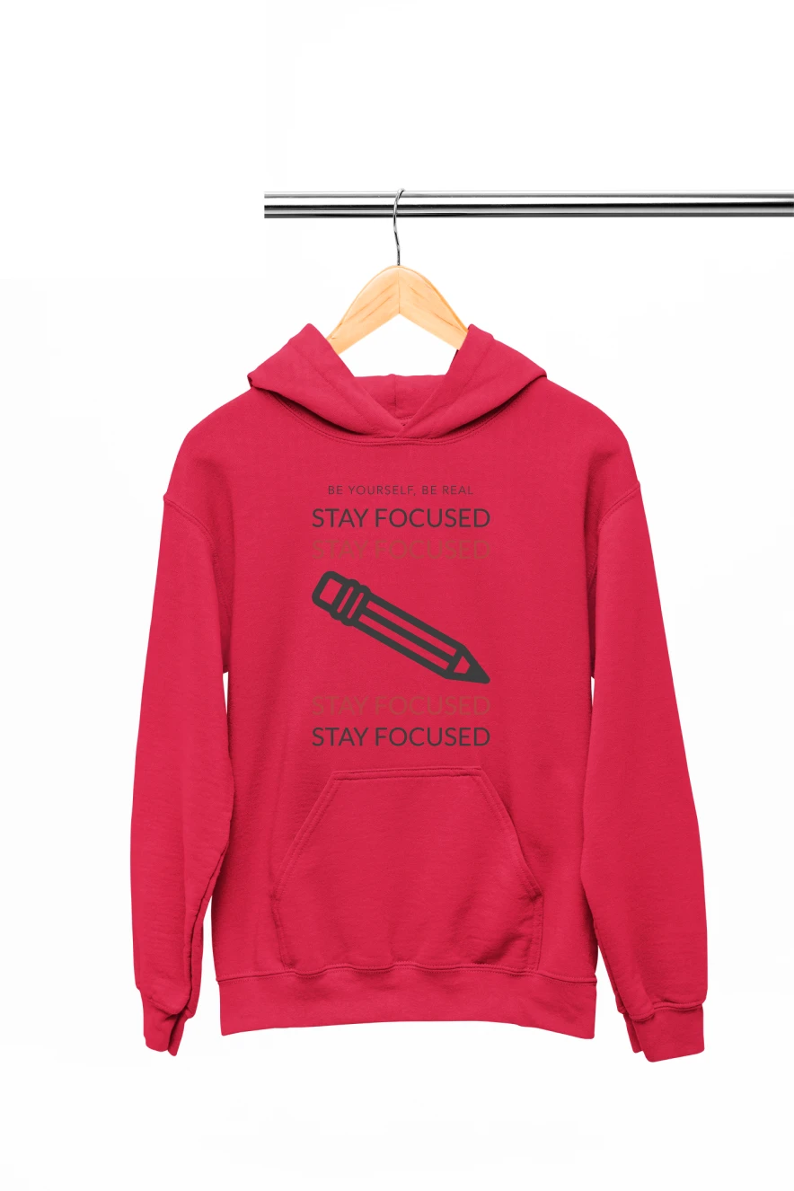 Stay Focused Hoodie (Red, S)