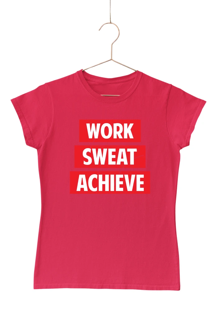 Work Sweat Achieve Women's Tshirt (Red, S)
