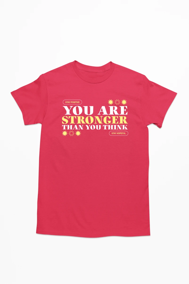 You Are Stronger Than You Think Men's Tshirt (Red, S)