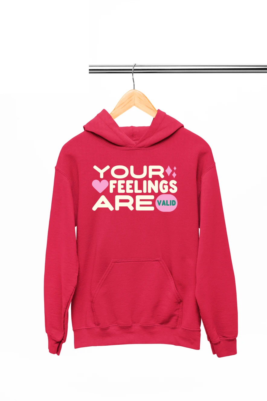 Your Feelings Are Valid Hoodie (Red, S)