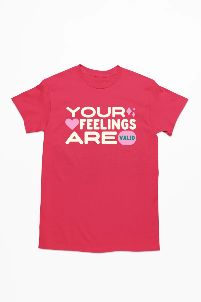 Your Feelings Are Valid Men's Tshirt (Red, S)