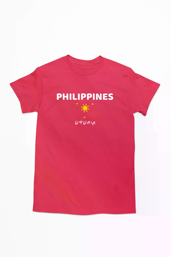 Philippines with Baybayin Text Men's Tshirt