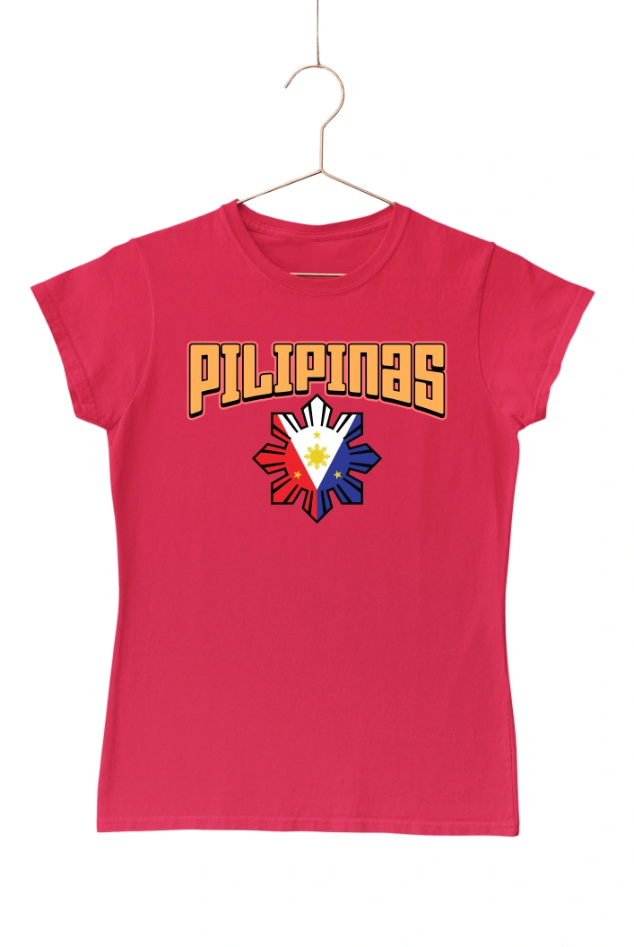 Pilipinas Text and a Sun Women's Tshirt