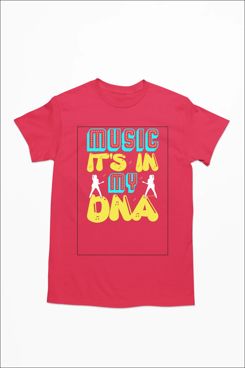 Music It's in my DNA Men's Tshirt (Red, S)