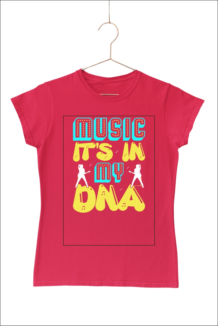 Music It's in my DNA Women's Tshirt (Red, S)
