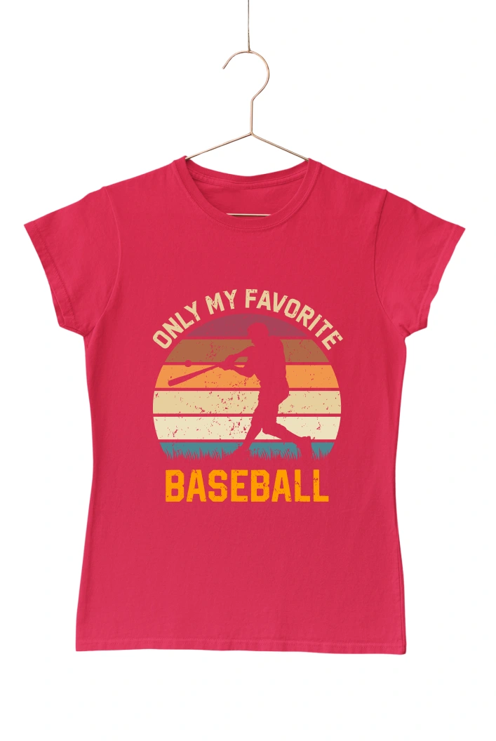 Only My Favorite Baseball Ver.2 Women's Tshirt (Red, S)