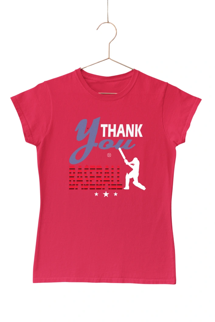 Thankyou Baseball Women's Tshirt (Red, S)