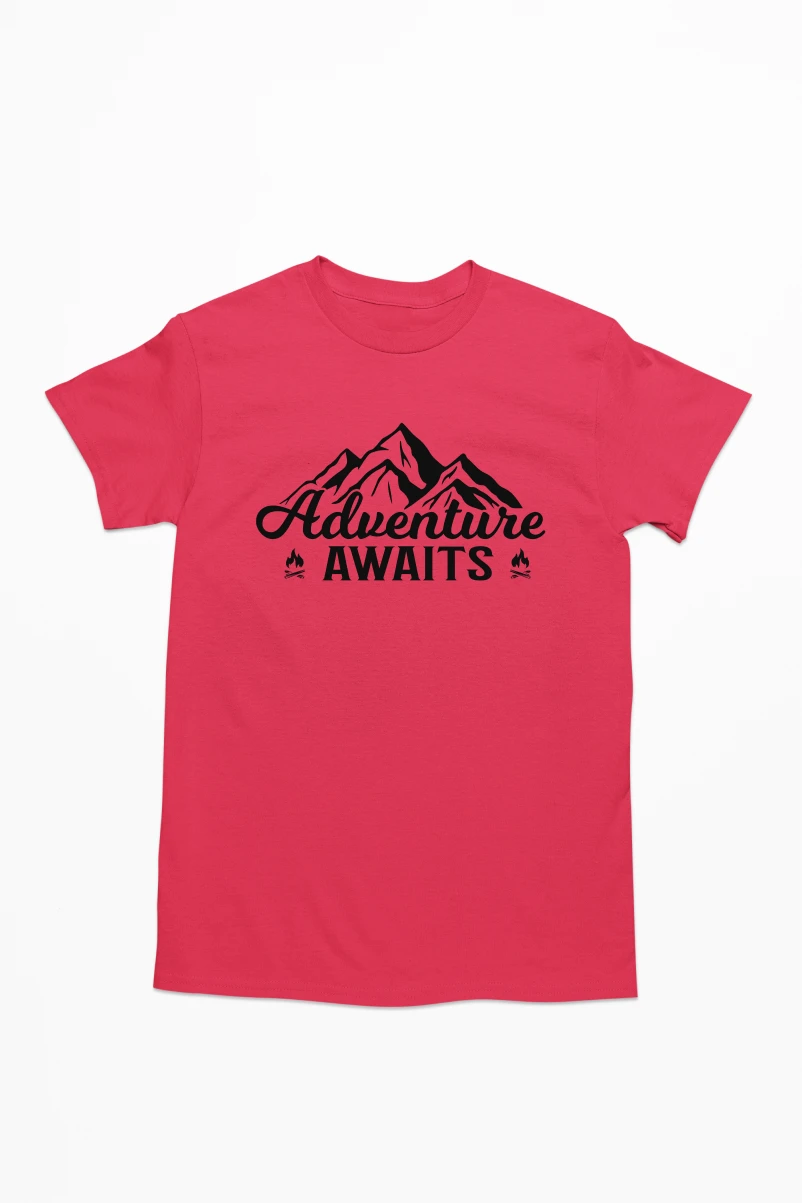 Adventure Awaits Men's Tshirt (Red, S)