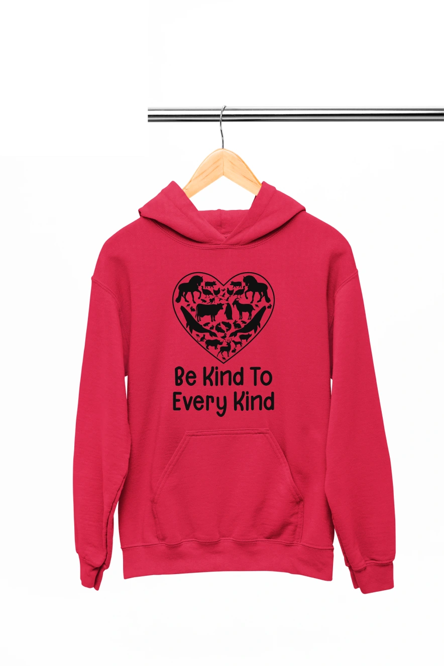 Be Kind to Every Kind Hoodie (Red, S)