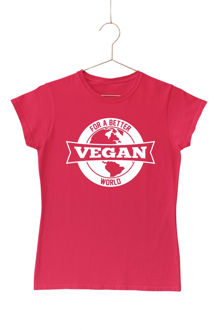 For a Better Vegan World Women's Tshirt (Red, S)