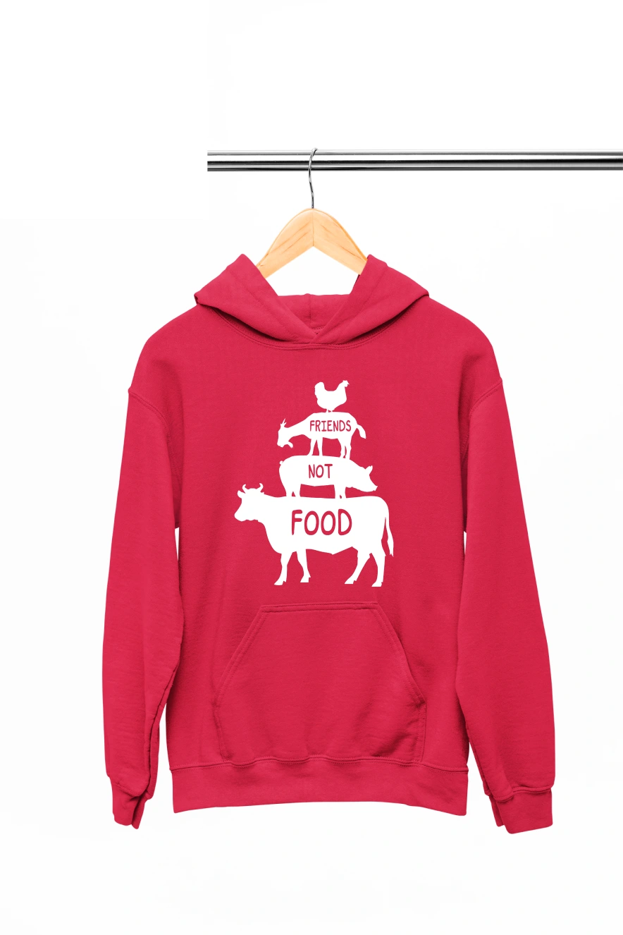 Friends Not Food Hoodie (Red, S)