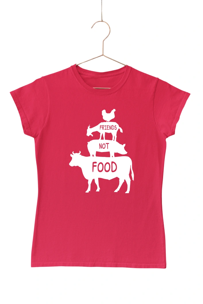 Friends Not Food Women's Tshirt (Red, S)