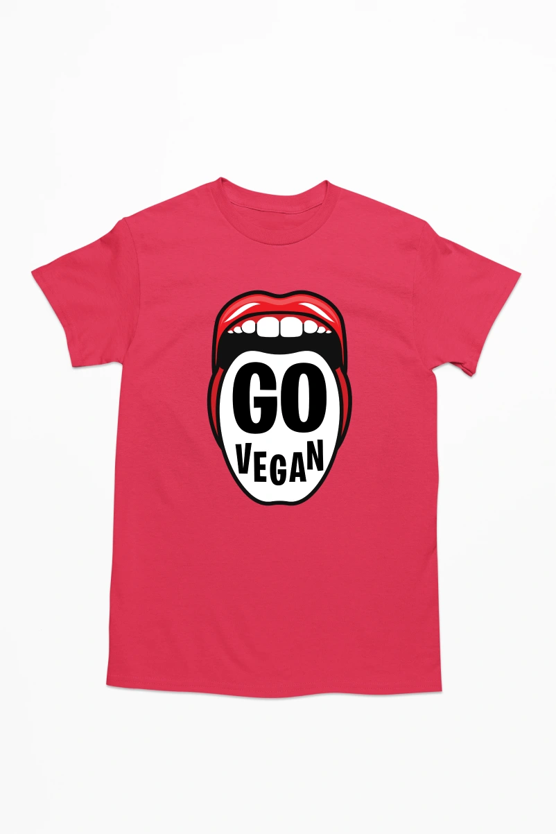 Go Vegan Men's Tshirt (Red, S)