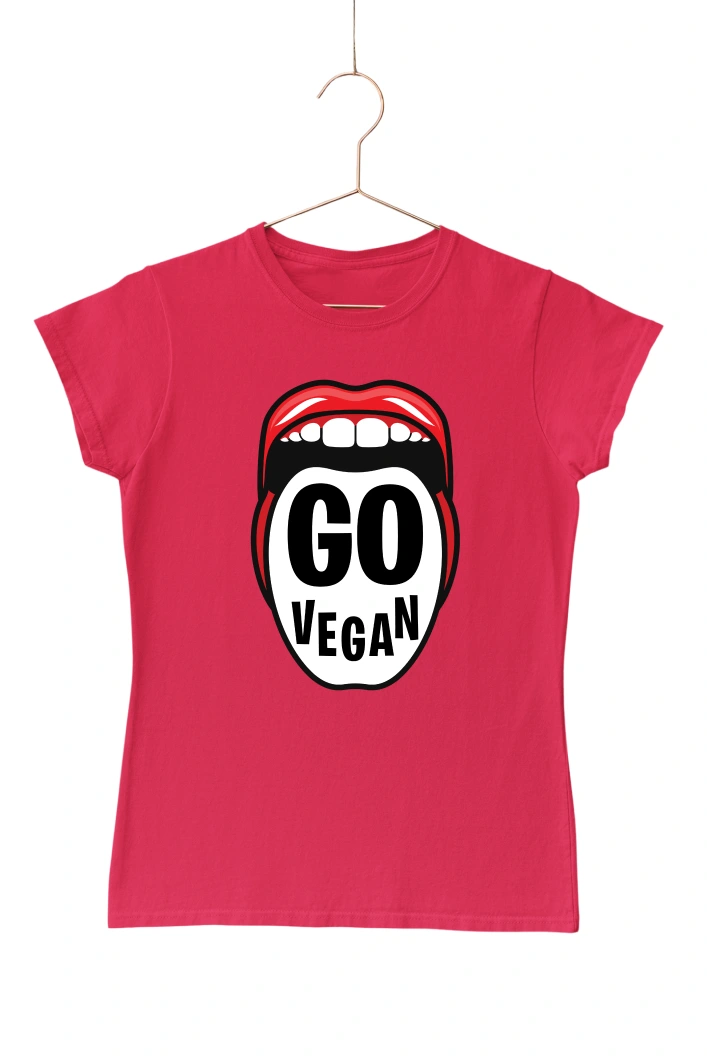 Go Vegan Women's Tshirt (Red, S)