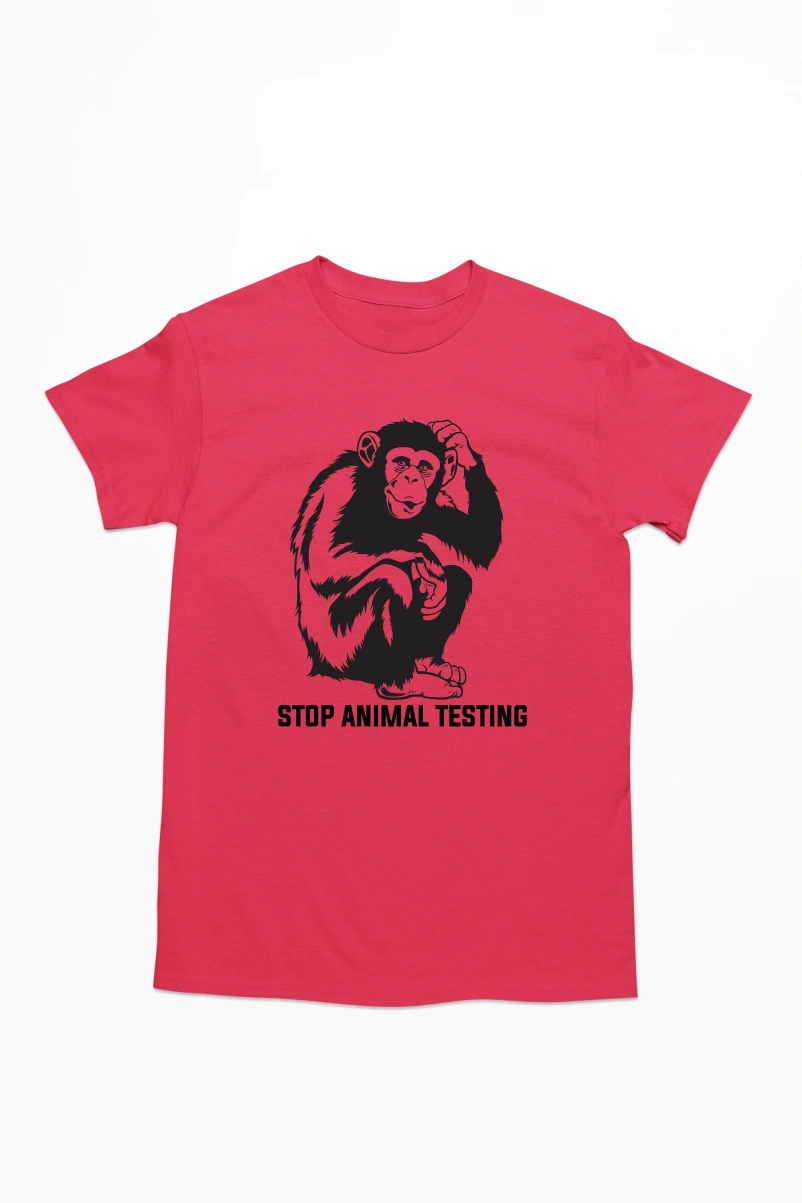 Stop Animal Testing Men's Tshirt (Red, S)