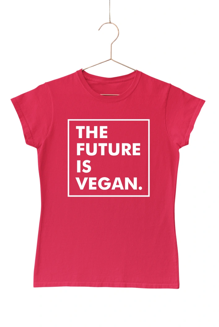 The Future is Vegan Women's Tshirt (Red, S)