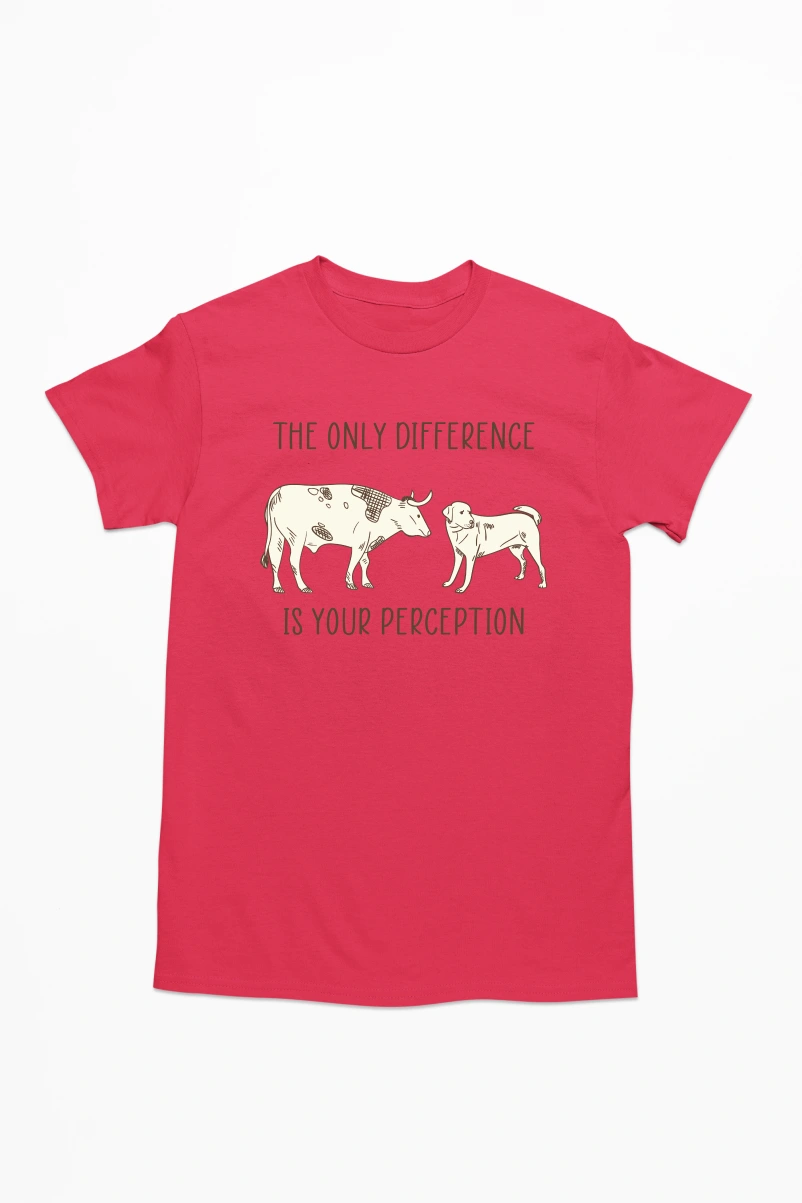 The Only Difference is your Perception Men's Tshirt (Red, S)