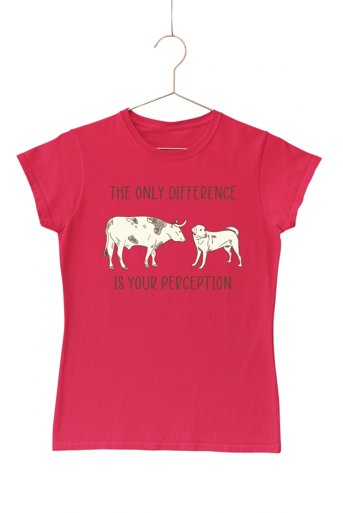 The Only Difference is your Perception Women's Tshirt (Red, S)