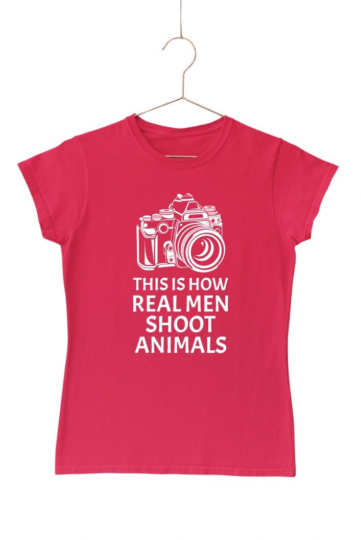 This is How Real Men Shoot Animals Women's Tshirt (Red, S)