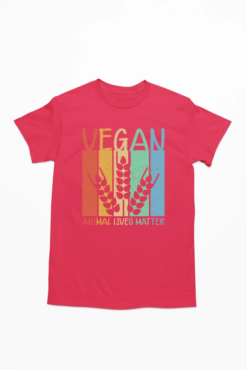 Vegan Animal Lives Matter Men's Tshirt (Red, S)