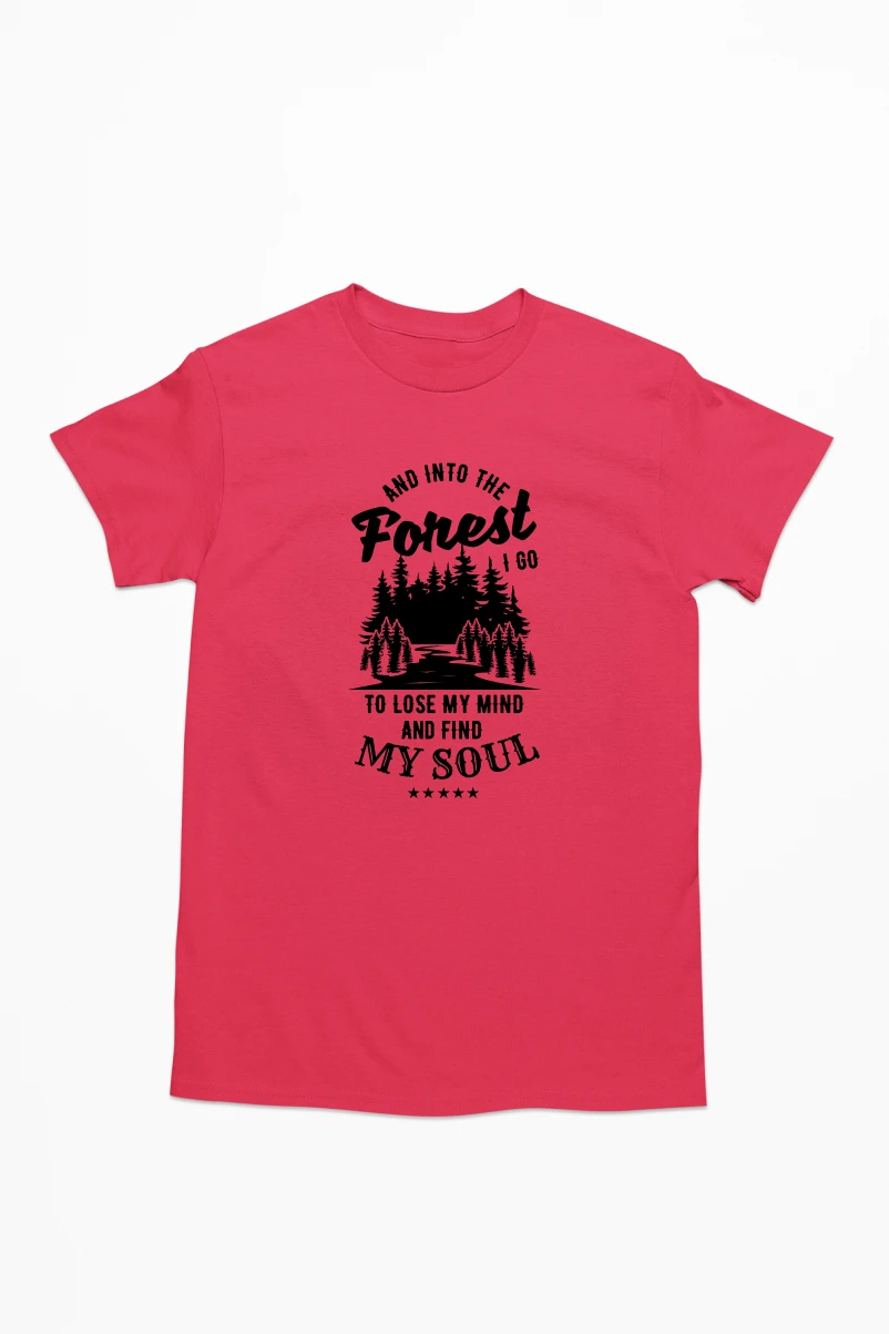 And Into The Forest I Go Men's Tshirt (Red, S)