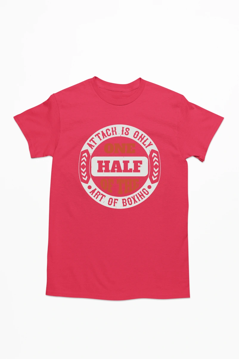 Attack is Only One Half of the Art of Boxing Ver.2 Men's Tshirt (Red, S)
