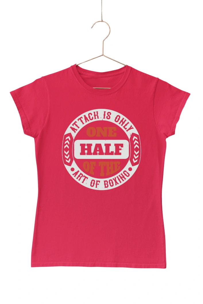 Attack is Only One Half of the Art of Boxing Ver.2 Women's Tshirt (Red, S)