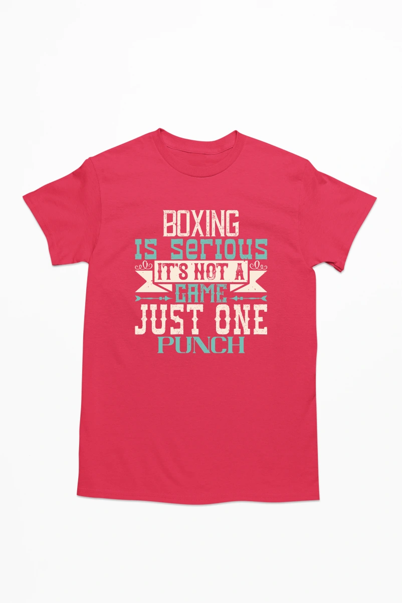 Boxing is Serious It's Not A Game Just One Punch Men's Tshirt (Red, S)