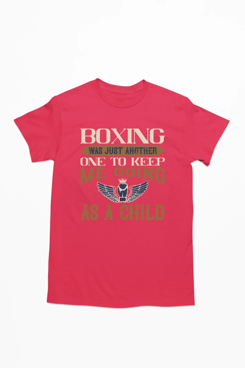 Boxing was Just Another One to Keep Me Going As a Child Men's Tshirt (Red, S)