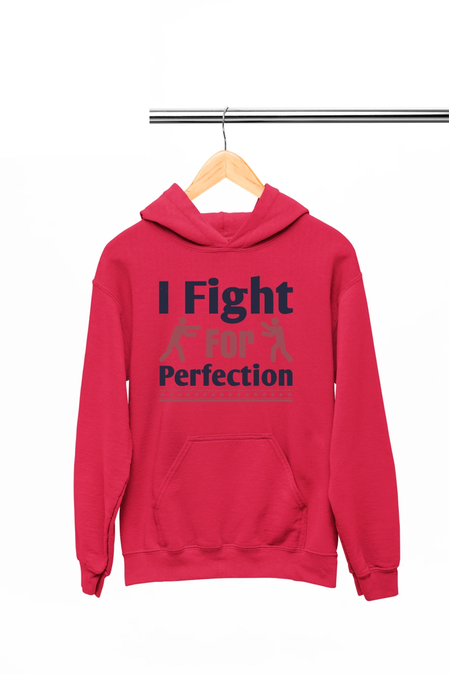 I Fight for Perfection Hoodie (Red, S)