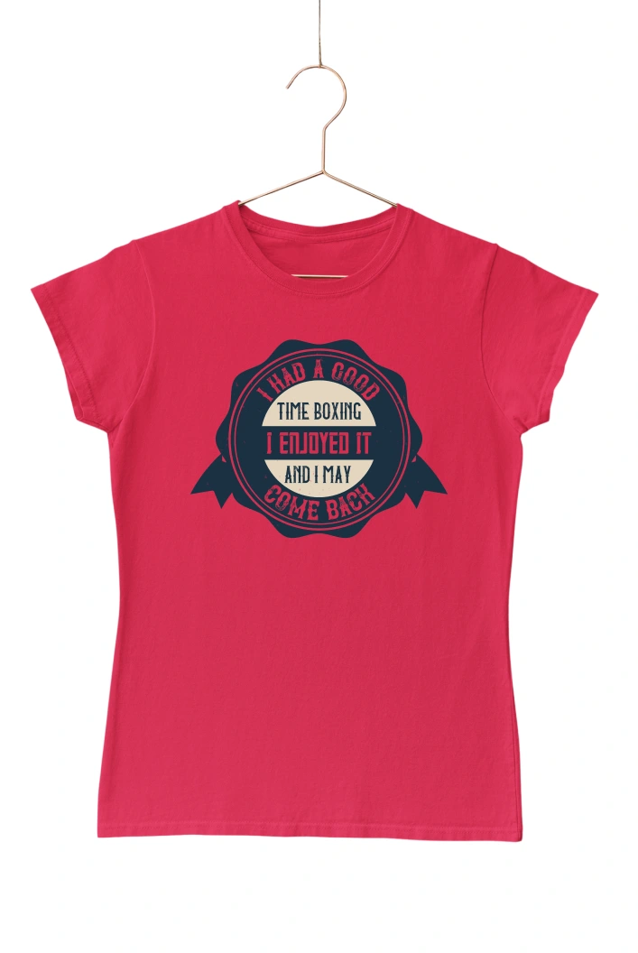 I Had a Good Time Boxing I Enjoyed It Women's Tshirt (Red, S)