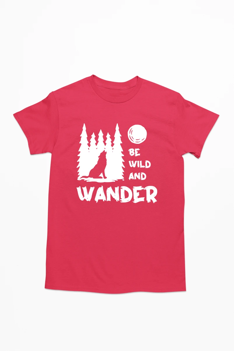 Be Wild and Wander Men's Tshirt (Red, S)