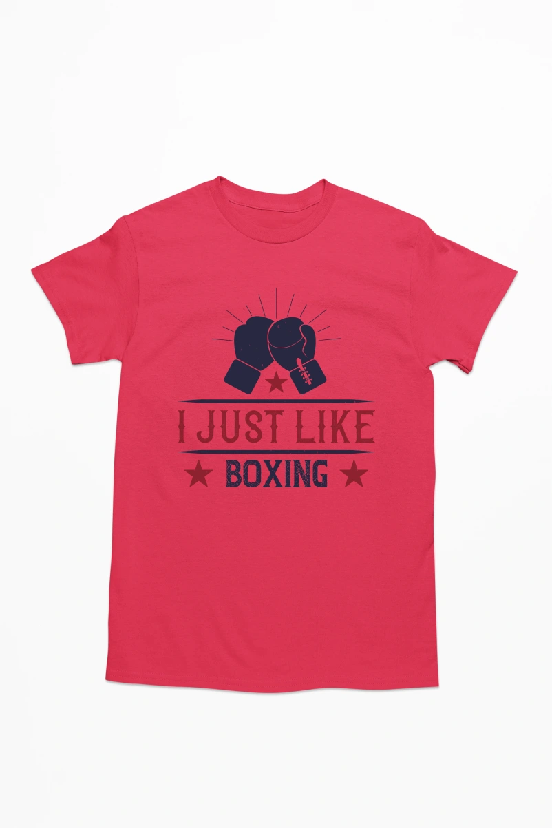 I Just Like Boxing Men's Tshirt (Red, S)