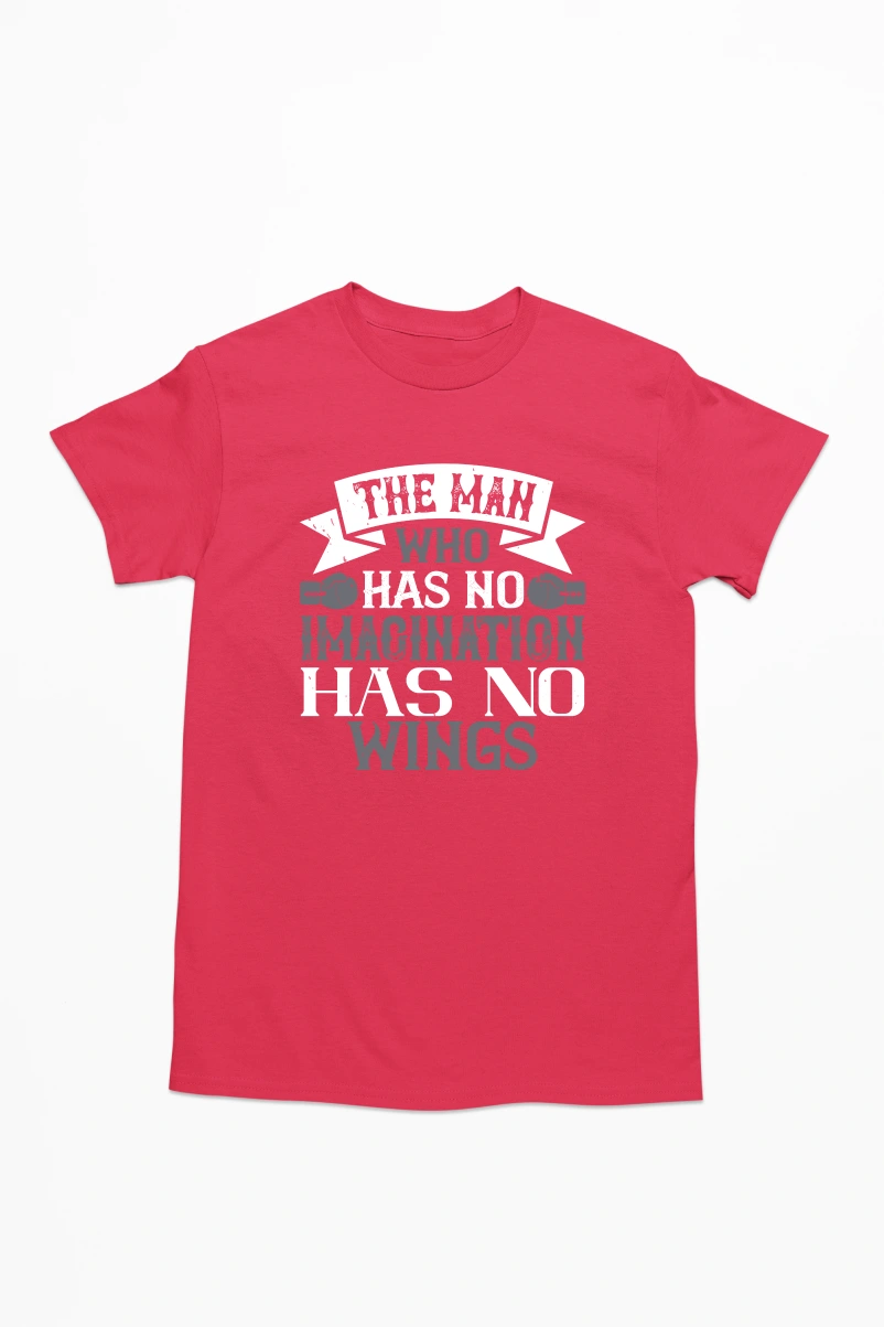 The Man Who Has No Imagination Has No Wings Men's Tshirt (Red, S)