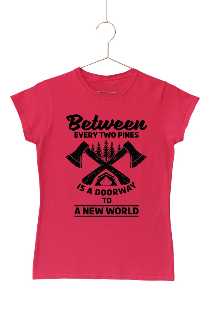 Between Two Pines Is A Doorway Women's Tshirt (Red, S)