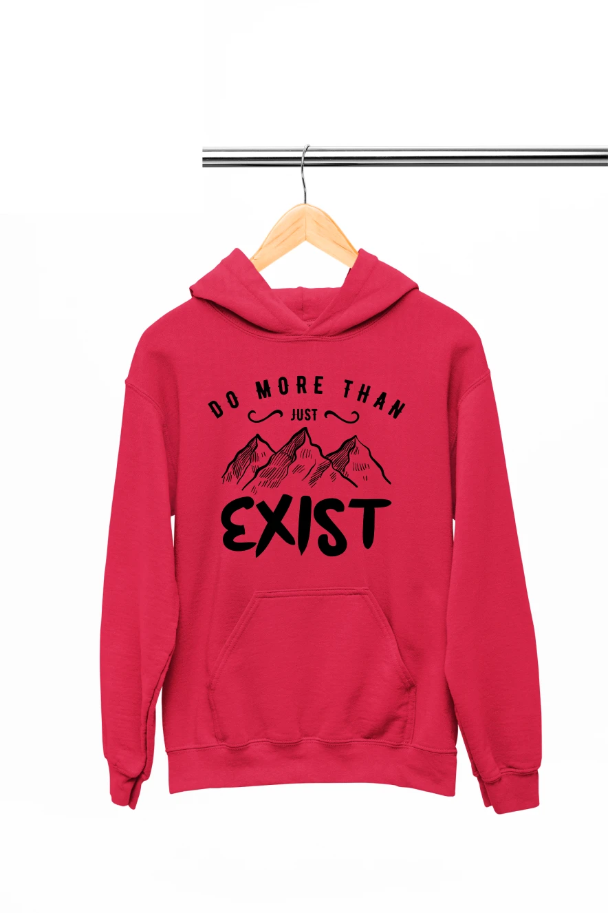Do More Than Just Exist Hoodie (Red, S)