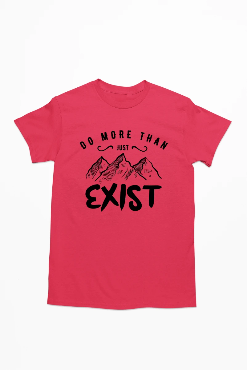 Do More Than Just Exist Men's Tshirt (Red, S)