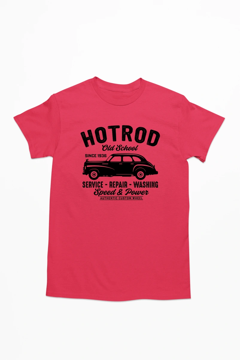 Hotrod Old School Since 1936 Men's Tshirt (Red, S)